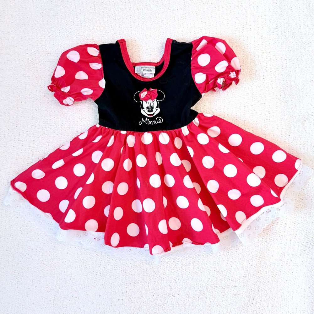 Disney Parks Minnie Mouse Costume Dress Red Polka Dot 18 Months